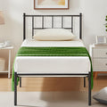 VECELO Twin Metal Platform Bed Frame with Headboard, Heavy Duty Steel Slat Support, Under Bed Storage,No Box Spring Needed, Easy
