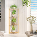 Wisuce Corner Shelf Stand - 4 Tier Bamboo Small Corner Bookshelf for Office Kitchen Bedroom Plant Stand Living Room Decor Small 