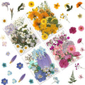 LUXEEASE 110P 4 Color Long Stem Dried Flowers for Crafts, Real Natural Pressed Flowers in Mixed Tones for Resin Art, DIY Crafts,