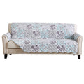 Reversible Floral Patchwork Furniture Protector Scalloped Edge Stain Resistant Printed Furniture Protector Maribel Collection (S