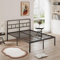 DiaOutro 16 Inch Full Size Bed Frame with Headboard No Box Spring Needed, Heavy Duty Metal Platform with Steel Slat, Mattress Fo