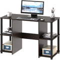 SHW 38-Inch Home Office Wood Desk with Double Sided Shelves, Espresso