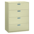 HON Brigade 600 Series Lateral File, 4 Legal/Letter-Size File Drawers, Putty, 42 X 18 X 52.5