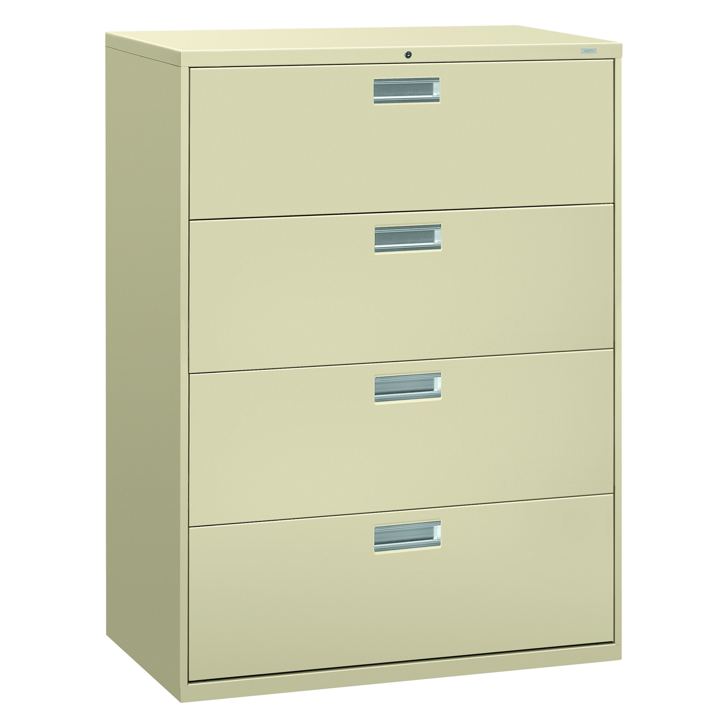 HON Brigade 600 Series Lateral File, 4 Legal/Letter-Size File Drawers, Putty, 42 X 18 X 52.5