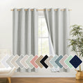 NICETOWN Grey Living Room Completely Shaded Linen Draperies, 2 Pieces, W52 x L72, Privacy Protection & Noise Reducing Ring Top D
