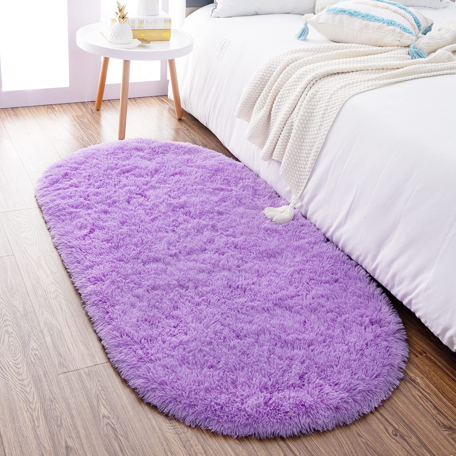 Noahas Ultra Soft Fluffy Bedroom Rugs Kids Room Carpet Modern Shaggy Area Rugs Home Decor 2.6 X 5.3, Purple