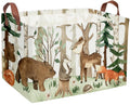 Sanjiaofeng Rectangular Kids Basket Animal Storage Bins,Woodland Storage Baskets with Handles.Clothers,Toys,Books,Kid s Gifts S