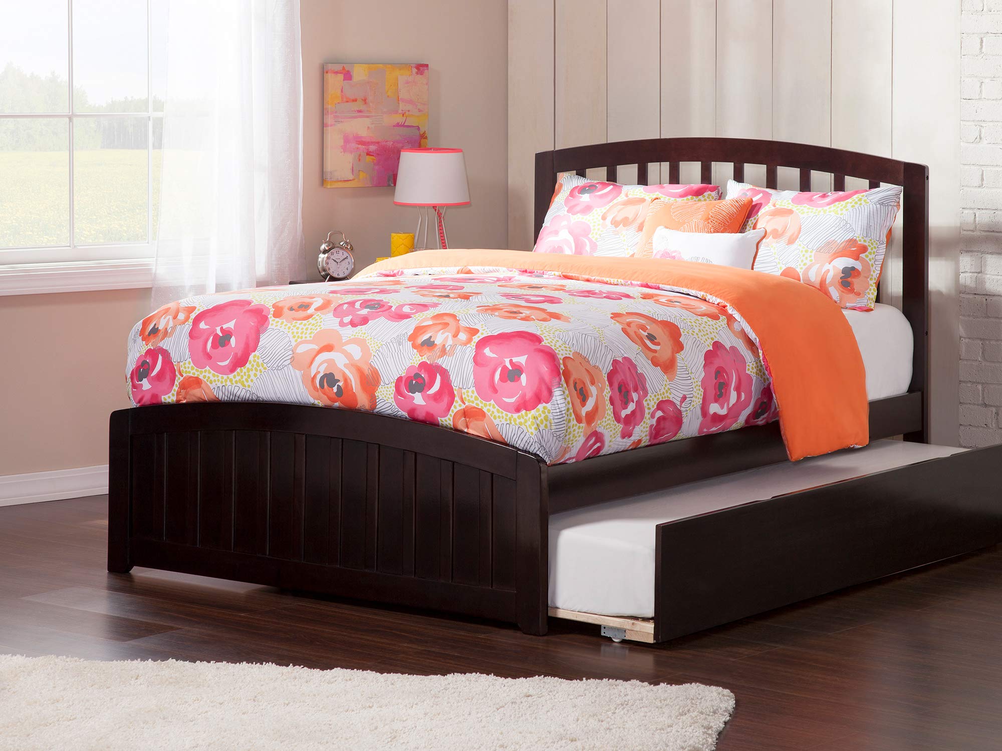 AFI, Richmond Full Platform Bed with Matching Footboard & Full Trundle, Espresso