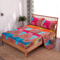 Pangzi Bohemian Retro Bedding Sheet Set,1 Fitted Sheet, 1 Flat, 2 Pillow Cases - 4 Piece (Queen, Rose Pink)