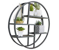 Admired By Nature, 18 Mounted Iron Circle Hanging Storage Shelving Floating Shelf 4 Tier Floating Circular Wall Decor Round Deco