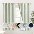 NICETOWN Sage Green Short Kitchen Linen Blackout Curtains 45 inches Length, 52 Wide, Pair of Thermal Insulated & Energy Efficien