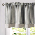 jinchan Linen Double Layer Valance Curtain Striped Valance for Windows 18 Inch Blackout Kitchen Curtain Farmhouse for Living Roo