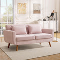 Tbfit 65 W Loveseat Sofa, Velvet Mid Century Modern Love Seat Couches for Living Room, Button Tufted Upholstered Small Couch for