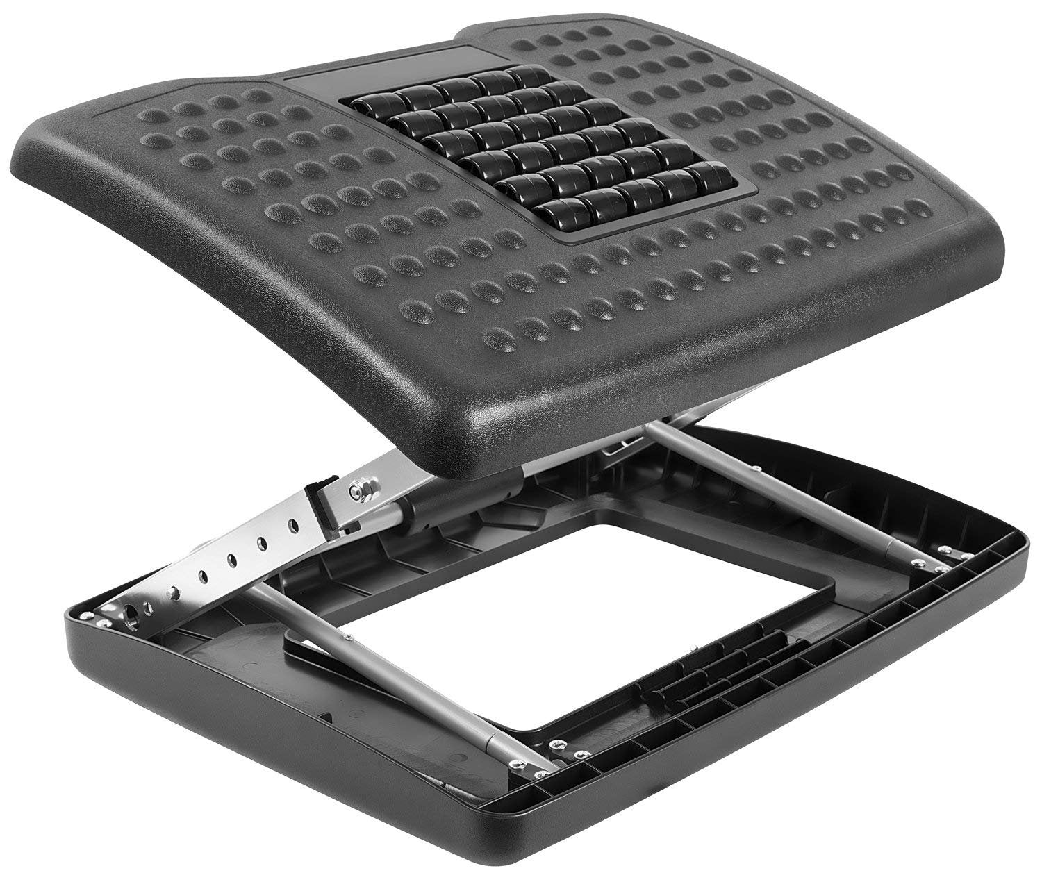 Mount-It! Adjustable Footrest with Massaging Bead | Adjustable Height and Tilt Office Foot Rest Stool for Under Desk Support | 5