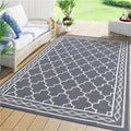 COZYLOOM Outdoor Plastic Straw Rug 8x10 ft Waterproof Reversible Patio Rug Camping Rug Plastic Straw Rug Geometric Rv Mat for Ca