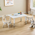 DOREROOM Toddler Table and 2 Chairs Set, Height Adjustable Kids Table and Chair Set, 31.5L x 23.6W, Marble Pattern & Graffit