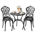 NUU GARDEN 3 Piece Outdoor Bistro Table Set, All Weather Cast Aluminum Patio Bistro Sets Patio Table and Chairs Set of 2 with 1.