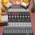 GOTGELIF Outdoor Rug 9x12FT Boho Style, Reversible & Water-Resistance & Portable Plastic Straw Rug for RV Trips, Picnic, Camping
