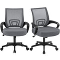 Yaheetech 2 Pack Ergonomic Office Chair with 360 Rolling Casters, Mesh Mid-Back Computer Chair for Recreation Dark Gray