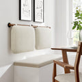 Modway Anela Chenille Upholstered Wall-Mounted Headboard King Size in Cream Walnut - Floating Padded Headboard with Wood Bar and