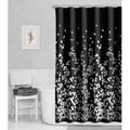 Maytex Sylvia Printed Faux Silk Fabric Shower Curtain, Black and White, 70 x 72 Inches