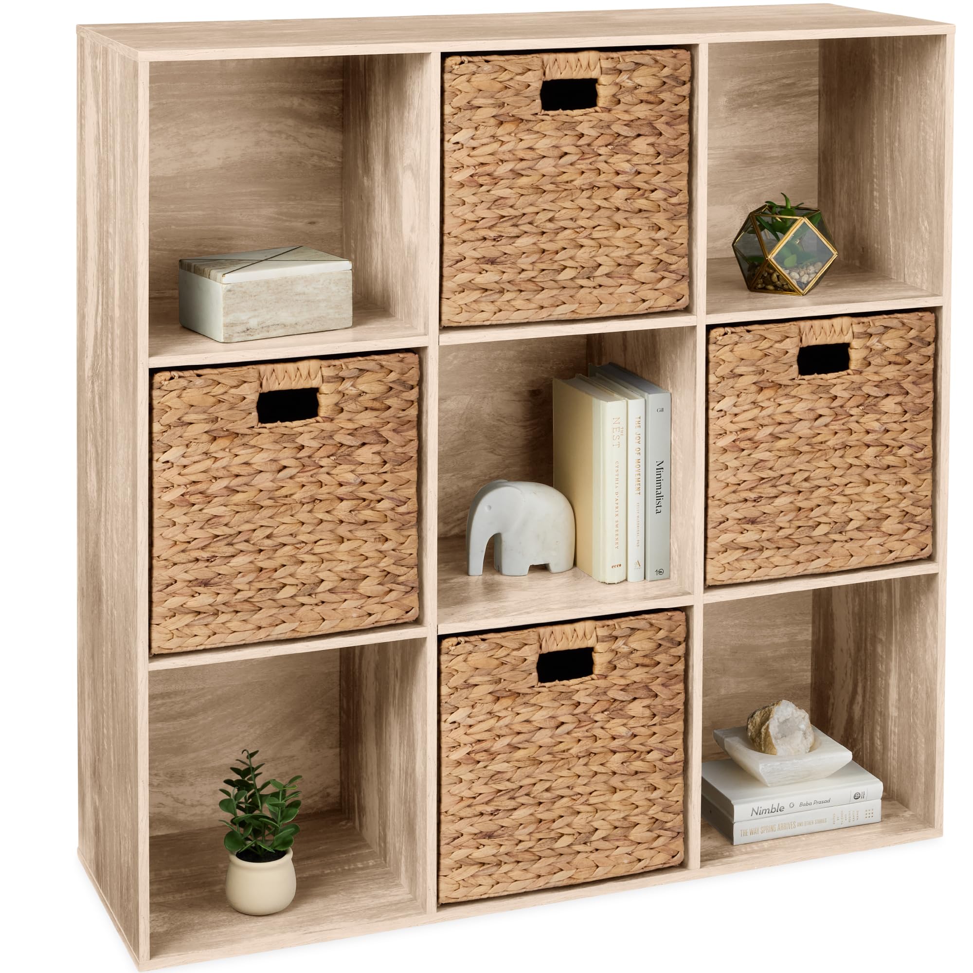 Best Choice Products 9-Cube Storage Organizer, 13.5in Shelf Opening, Bookcase, Display Shelf, Customizable w/ 3 Removable Back P
