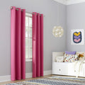 Sun Zero Riley Kids Bedroom Blackout Grommet Curtain Panel, 40 x 95, Hot Pink