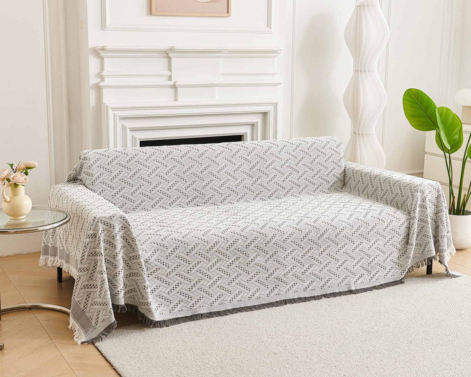 AIVIA Couch Cover Sheet Blanket, Oversized Couch Covers for 3-4 Cushion High Backed High Backrest Sofa, Extra Large Furniture De