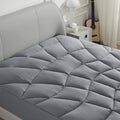 Sonive Queen Mattress Protector, Mattress Topper up to 21 Inches Deep Pocket Pad with 5-Zone Ergonomic Design, Soft Mattress Pad