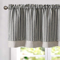 jinchan Linen Stripe Curtain Double Layer Valance for Windows 18 Inch Blackout for Kitchen Living Room Bathroom Rustic Cottage F