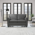Edenbrook Willow Upholstered Loveseat with Rolled Arms - Living Room Furniture - Charcoal Small Loveseat - Seats Two - Loveseat 