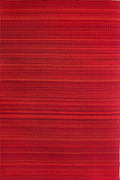Mad Mats Geometric Outdoor Rug, Reversible Plastic Mat (6 x 9, Mix - Warm Red)