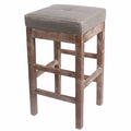 New Pacific Direct Valencia Backless Bonded Leather Counter Stool 27,Distressed Brown Legs,Vintage Blue