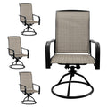 Set of 4 Patio Swivel Dining Chairs: 360 Rotating & 15 Rocking Motion, Ergonomic High-Back with All-Weather Textilene Fabric & I