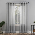 No. 918 Emily Sheer Voile Grommet Curtain Panel, 59 x 95, Silver Gray
