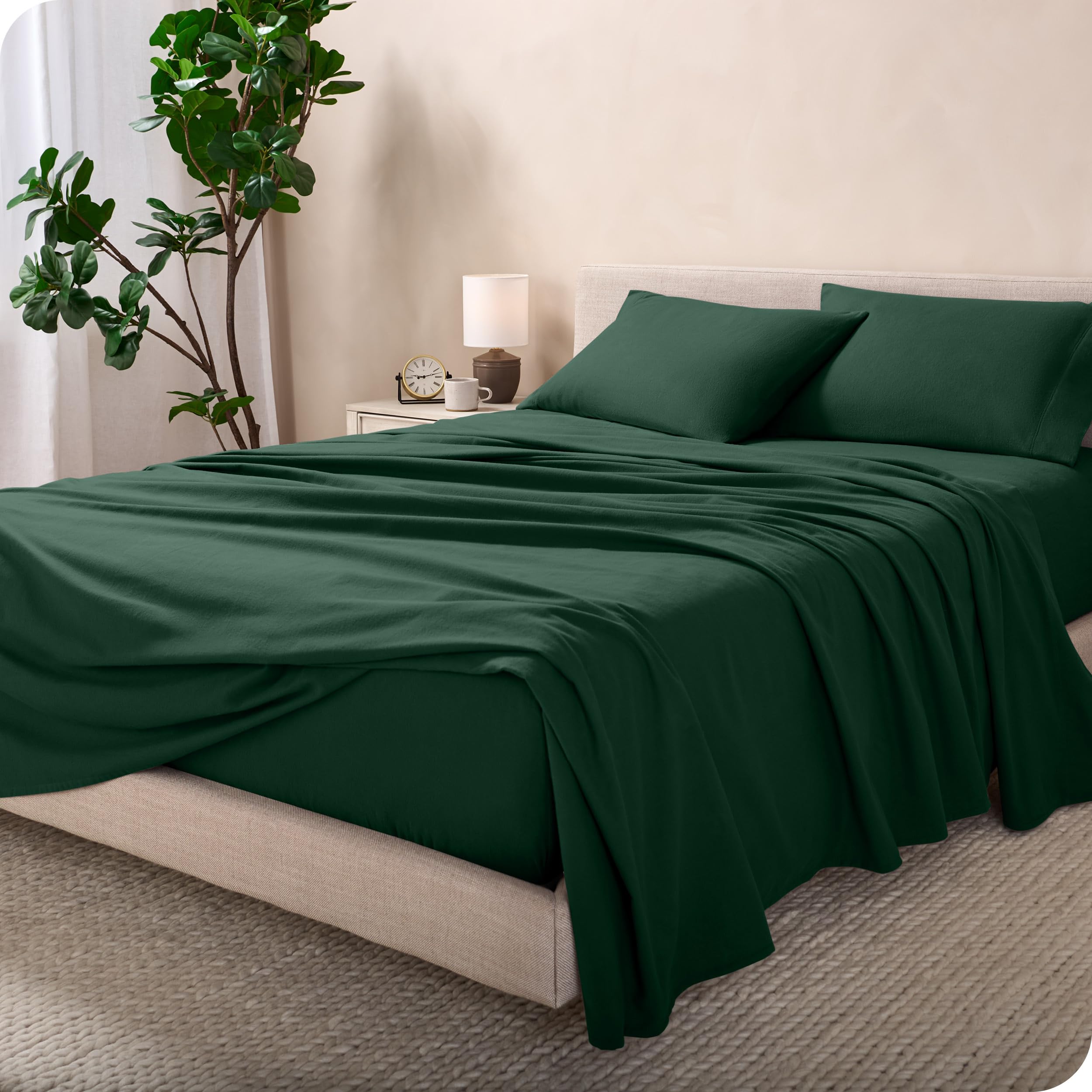 Bare Home Flannel Sheet Set 100% Cotton Twin Extra Long, Velvety Soft Heavyweight - Double Brushed Flannel - Deep Pocket (Twin X