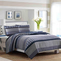 Nautica - King Quilt, Cotton Reversible Bedding, Home Decor for All Seasons (Adelson Blue, King)