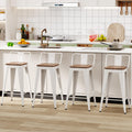 WENTMENT Bar Stools Set of 4 Counter Height Bar Stools Metal Barstools with Removable Back 26  Kitchen Bar Stools with Wooden Se