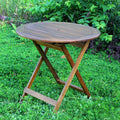 International Caravan Furniture Piece 32 Round Folding Table with Straight Legs
