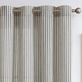 jinchan Linen Curtains for Living Room Charcoal Grey on Beige Striped Curtains for Bedroom Ticking Stripe Pattern Light Filterin