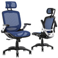 GABRYLLY Ergonomic Office Chair, High Back Mesh Desk Chair with Adjustable Headrest, Flip-Up Arms, 90-120 Tilt Lock, Lumbar Supp
