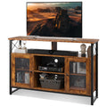 WLIVE TV Stand 55 inch TV, Tall Entertainment Center with Storage, Farmhouse Industrial TV Console for Bedroom Living Room, Rust