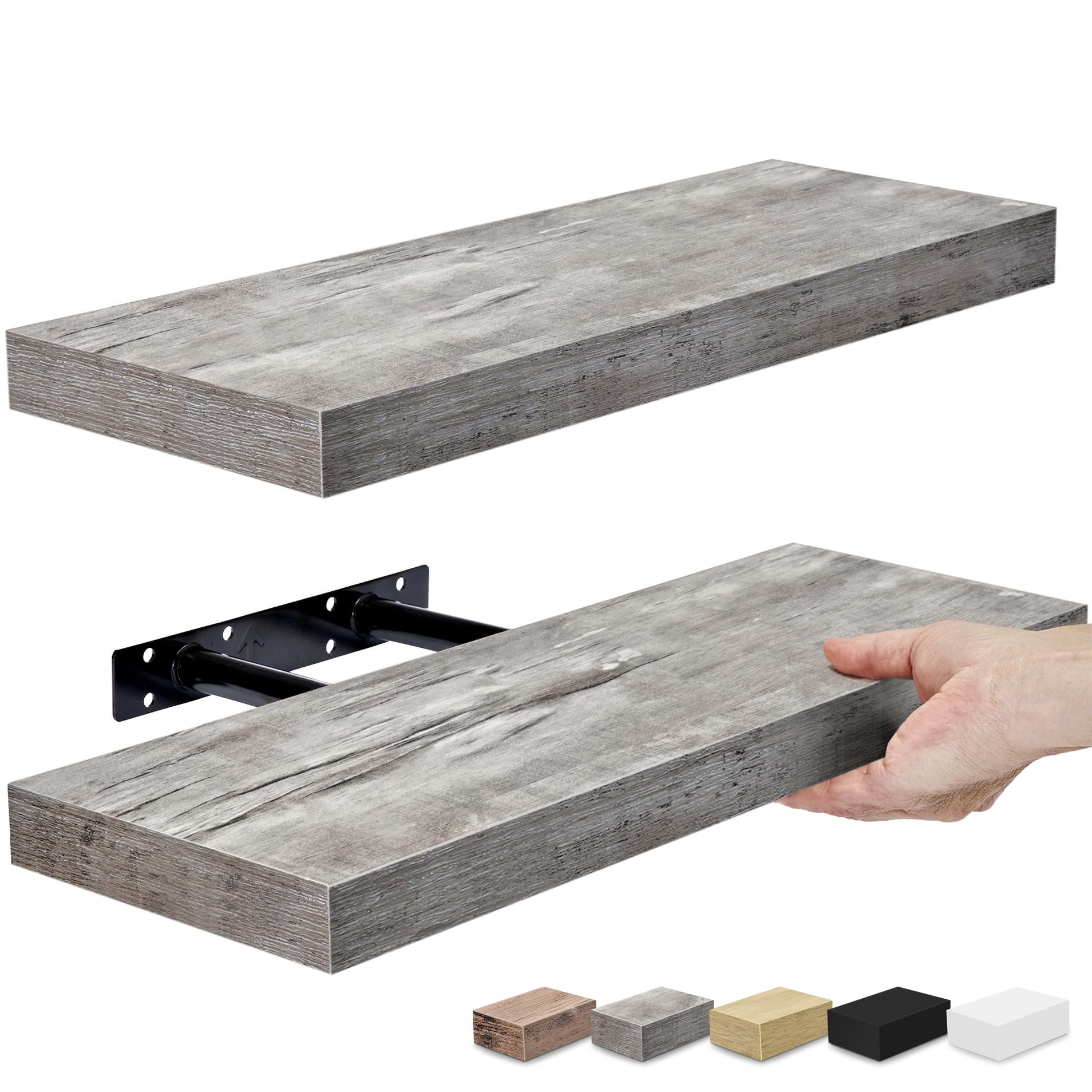 Sorbus Floating Shelves for Wall, Bathroom Shelves Wall Mounted for Kitchen, Bedroom, Bathroom Storage Over Toilet, Hanging Book
