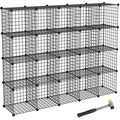 HUBSON Wire Cube Storage Organizer, Book/Toy/Craft/Potted Plants and Pet Closet Organizers and Storage Shelves, 20-Cube Freely C