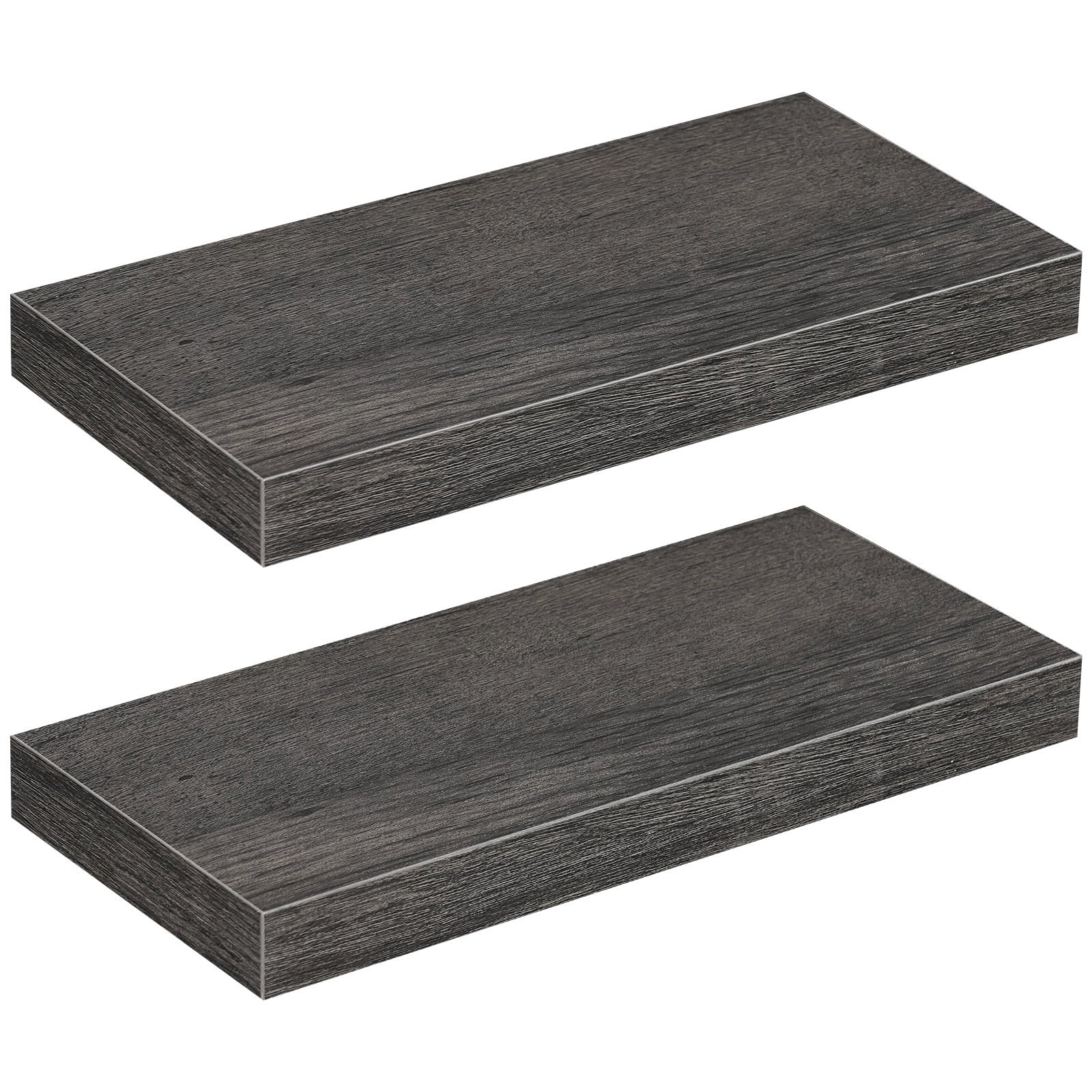 HOOBRO Floating Shelves, Wall Shelf Set of 2, 15.7 Inch Hanging Shelf with Invisible Brackets, for Wall Decor in Bathroom, Bedro