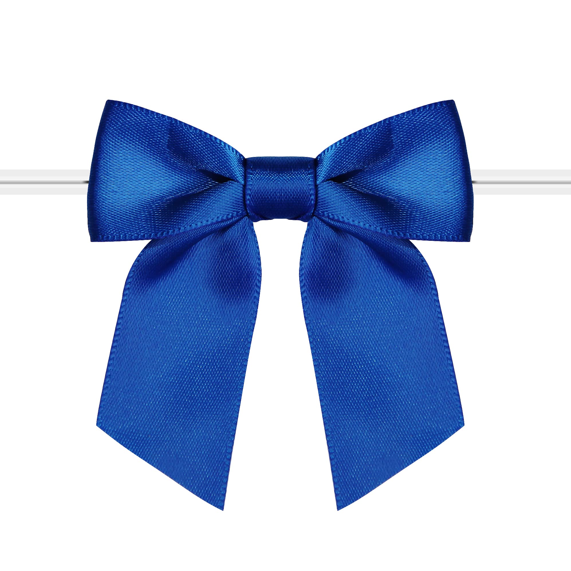 Rainbow Pana 120 Pack Twist Tie Bows for Treat Bags 25 Royal Blue Satin Ribbon Bows for Package craft gift Wrapping Decoration