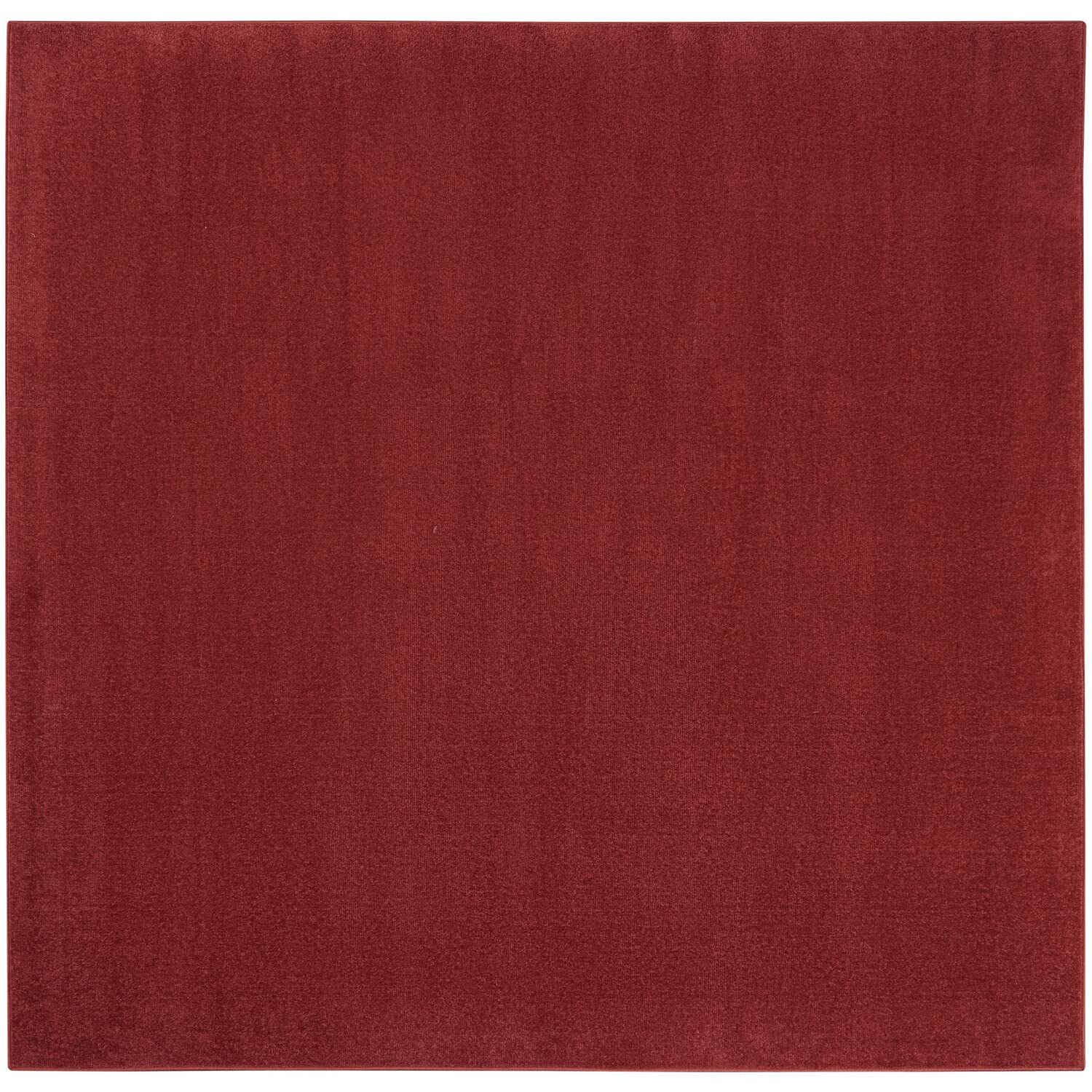 Nourison Essentials Indoor/Outdoor Brick Red 7 x Square Area Rug, Easy Cleaning, Non Shedding, Bed Room, Living Room, Dining Ro