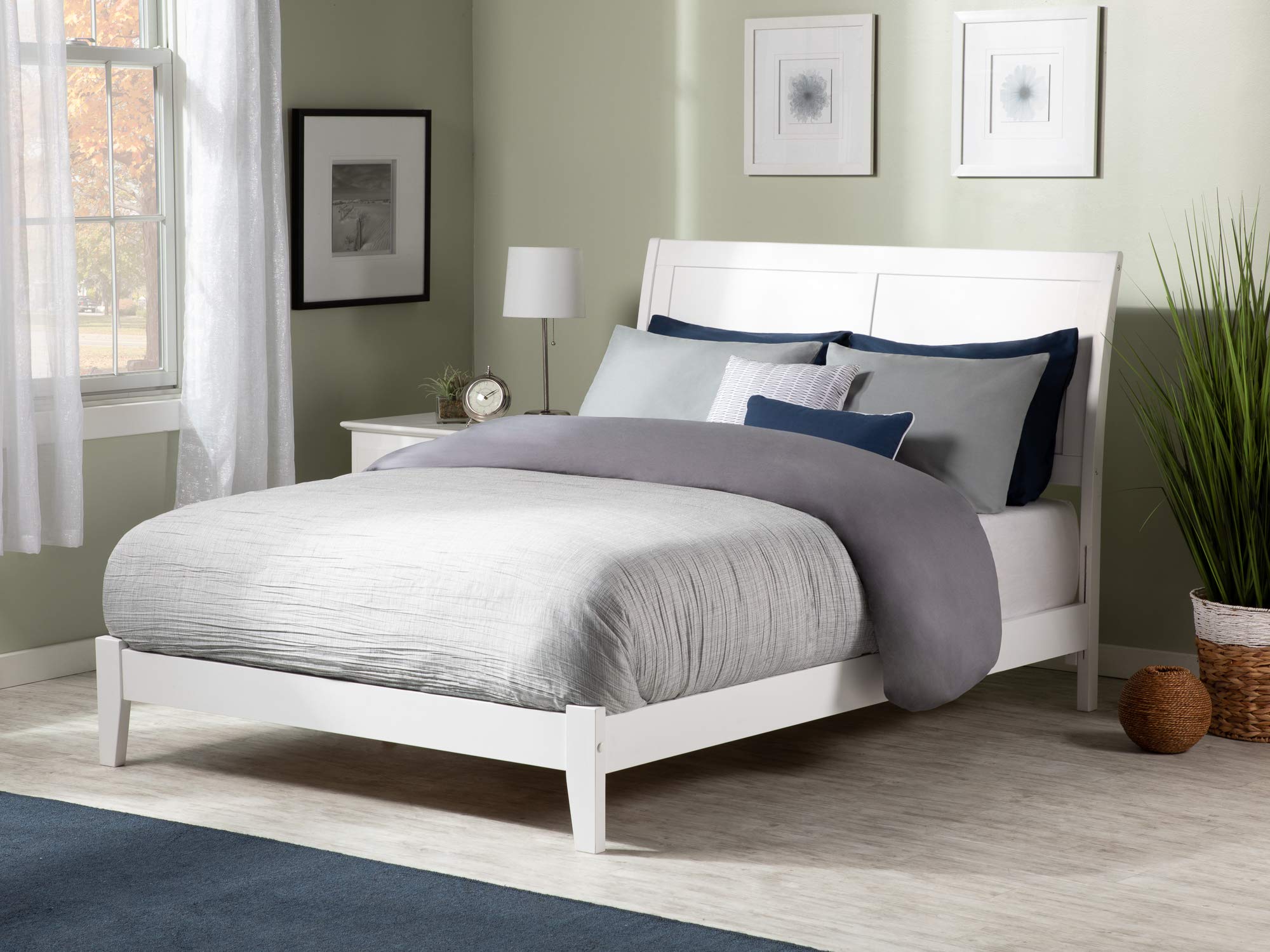 AFI Portland Full Size Bed with Charging Station in White
