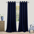 KOUFALL Blackout Curtains 108 Inches Long,Grommet Soft Satin Polyester Insulated Thermal Drapes 108 Inch Curtains,2 Panel Set,Bl