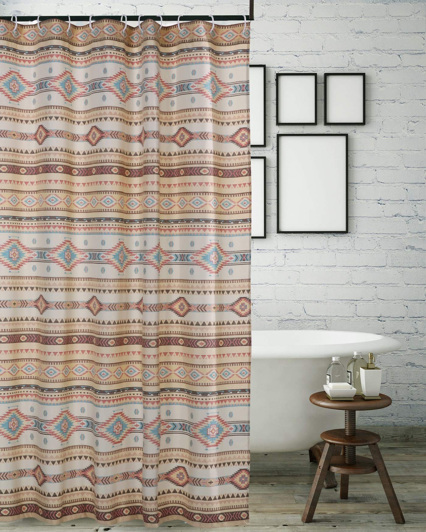 Greenland Home Fashions Fabric Sensations Shower Curtain, Stylish Bathroom Decor, Machine Washable, 72 inches x 72 inches, Phoen